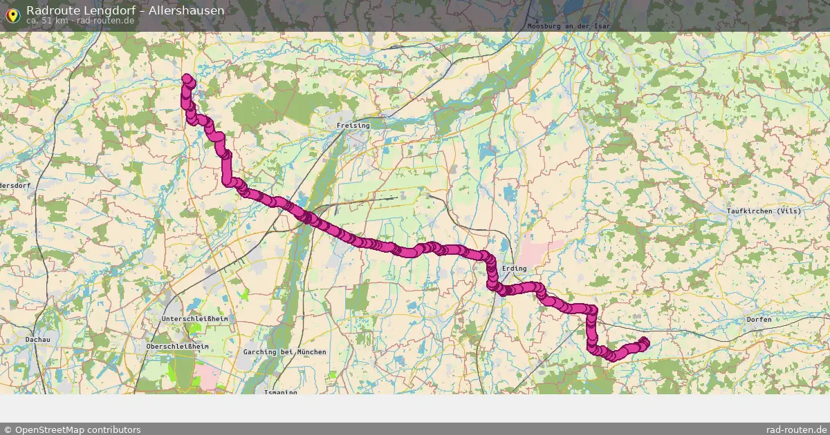 Fahrradroute Lengdorf – Allershausen (51 km) – Rad-Routen.de