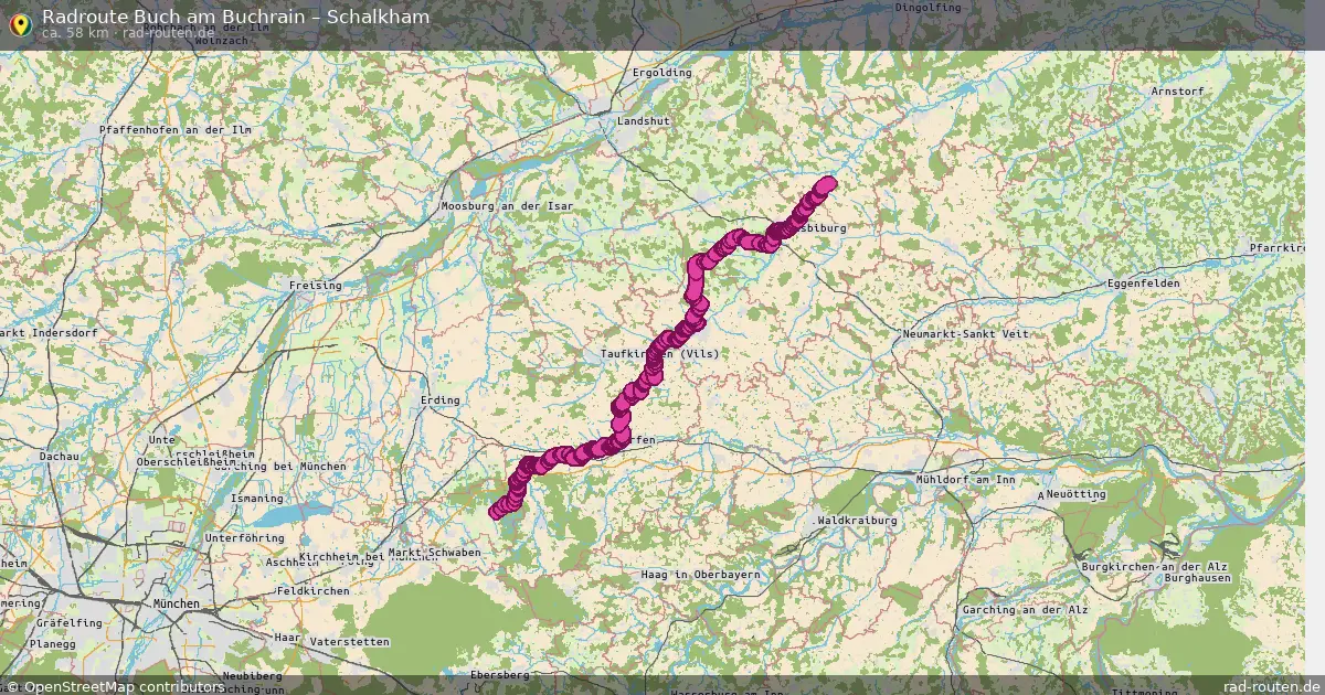 Fahrradroute Buch Am Buchrain – Schalkham (58 km) – Rad-Routen.de