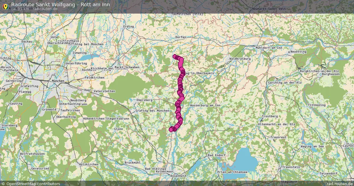 Fahrradroute Sankt Wolfgang – Rott Am Inn (35 km) – Rad-Routen.de