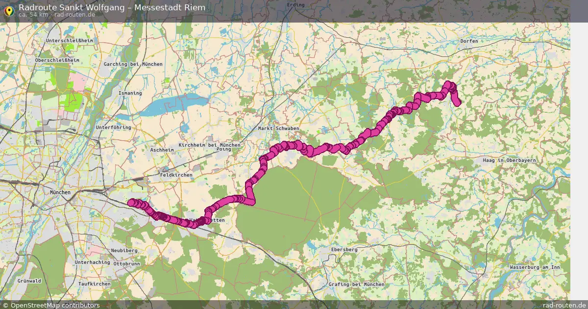 Fahrradroute Sankt Wolfgang – Messestadt Riem (54 km) – Rad-Routen.de