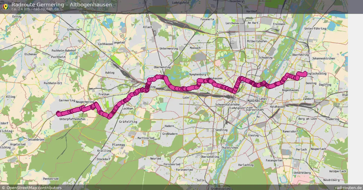 Fahrradroute Germering – Altbogenhausen (24 km) – Rad-Routen.de