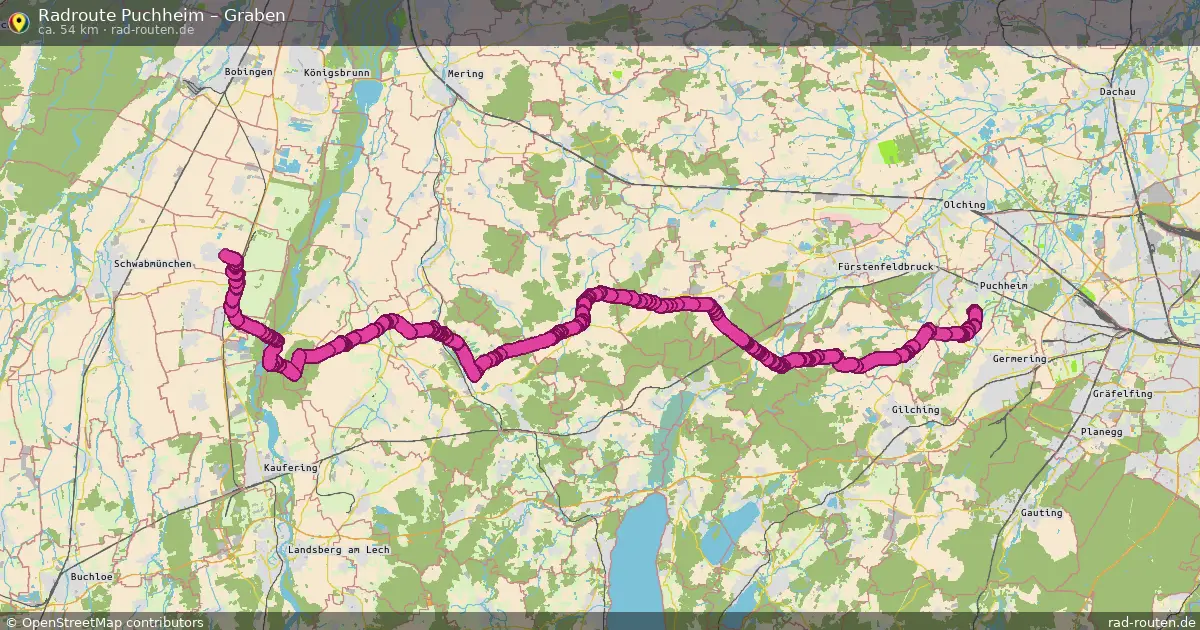 Fahrradroute Puchheim – Graben (54 km) – Rad-Routen.de
