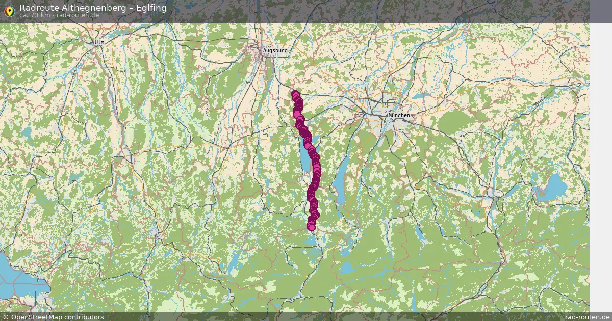 Fahrradroute Althegnenberg – Eglfing (73 km) – Rad-Routen.de