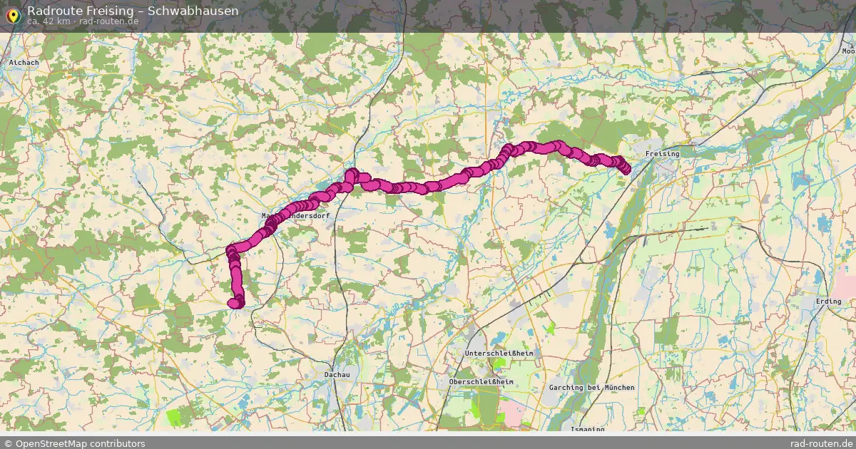 Fahrradroute Freising – Schwabhausen (42 km) – Rad-Routen.de