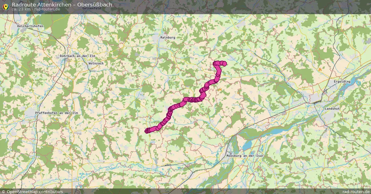Fahrradroute Attenkirchen – Obersüßbach (23 km) – Rad-Routen.de