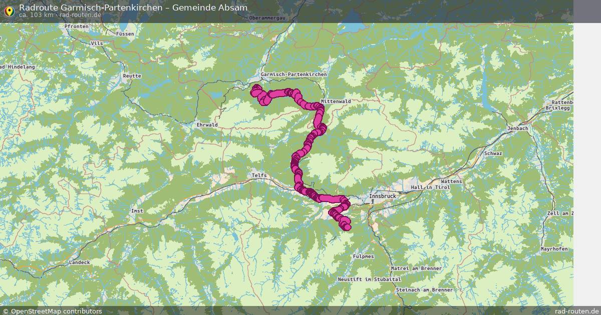 Fahrradroute Garmisch-Partenkirchen – Gemeinde Absam