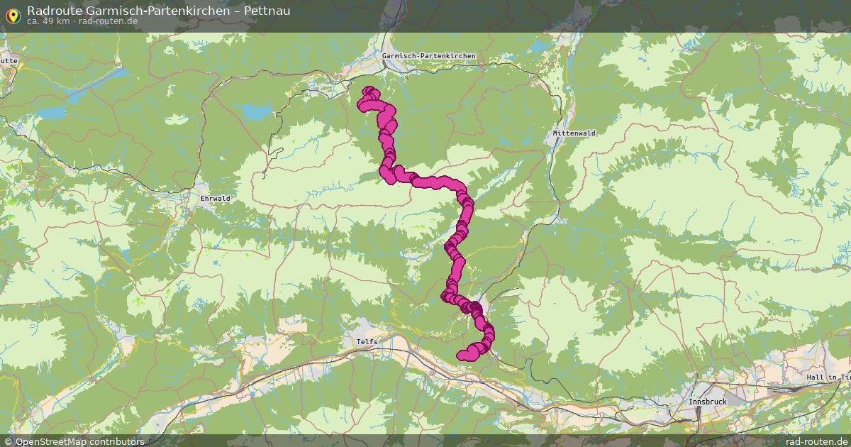 Fahrradroute Garmisch-Partenkirchen – Pettnau