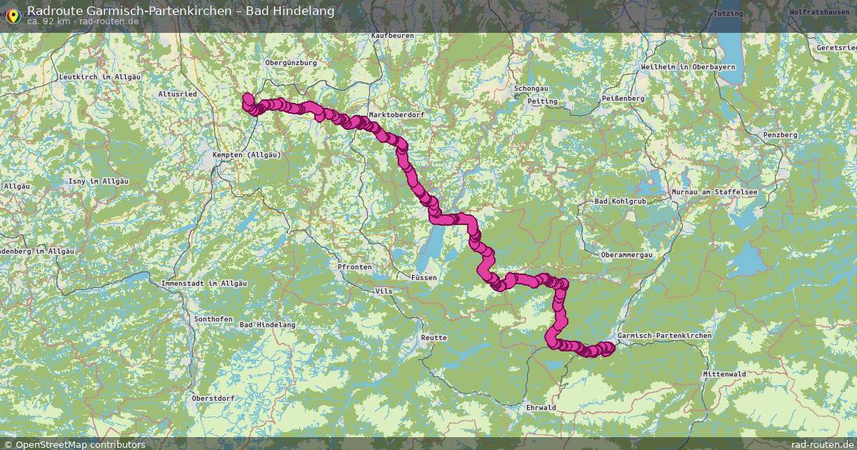Fahrradroute Garmisch-Partenkirchen – Bad Hindelang