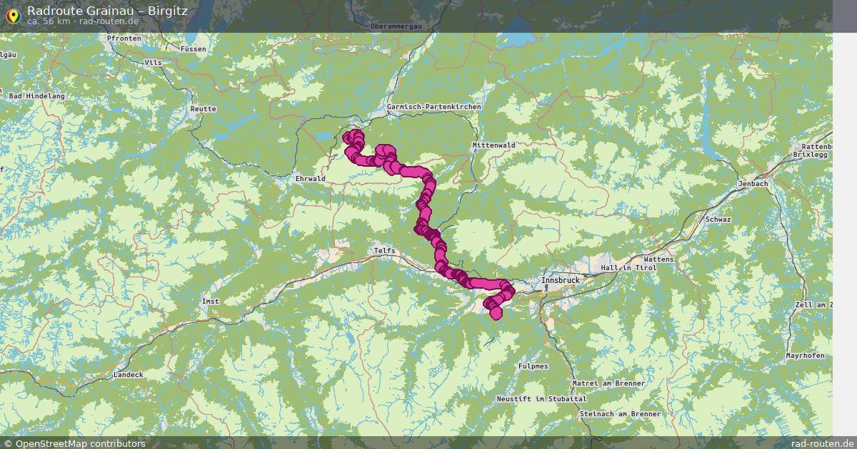 Fahrradroute Grainau – Birgitz
