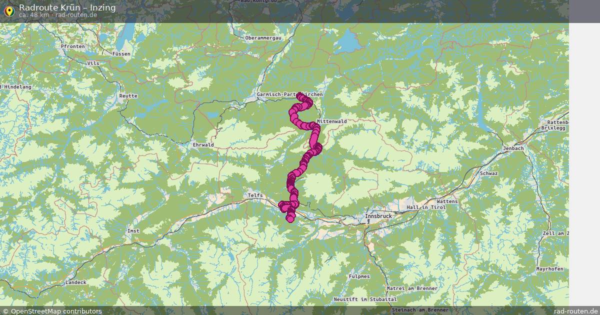 Fahrradroute Krün – Inzing (48 km) – Rad-Routen.de