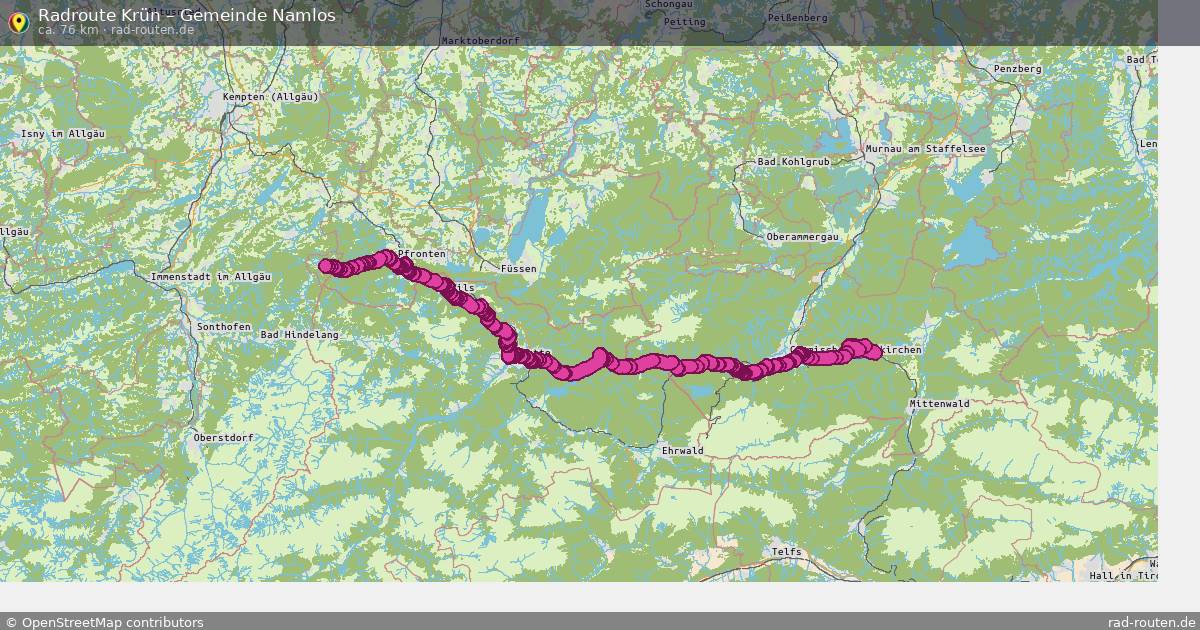 Fahrradroute Krün – Gemeinde Namlos