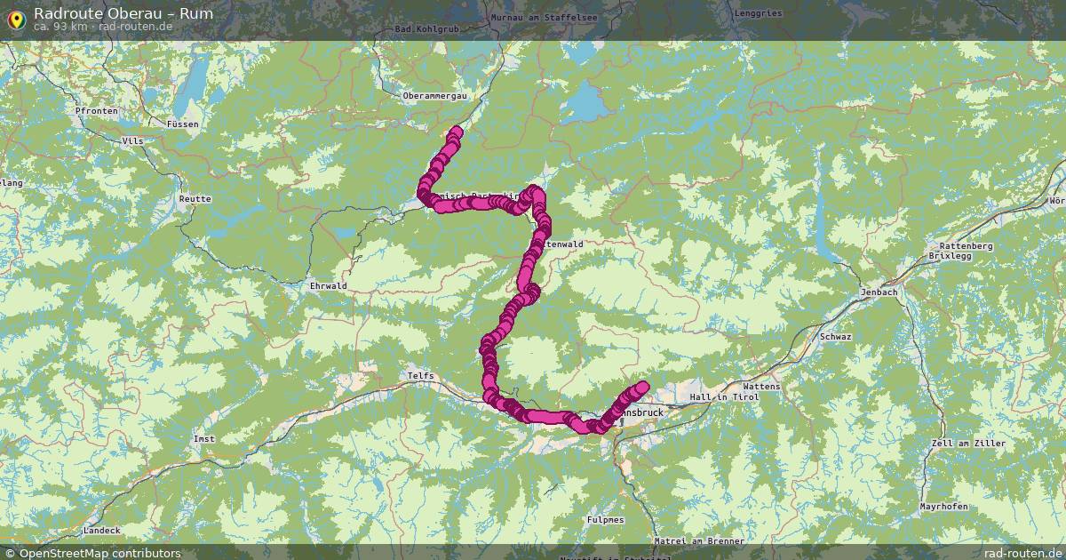 Fahrradroute Oberau – Rum