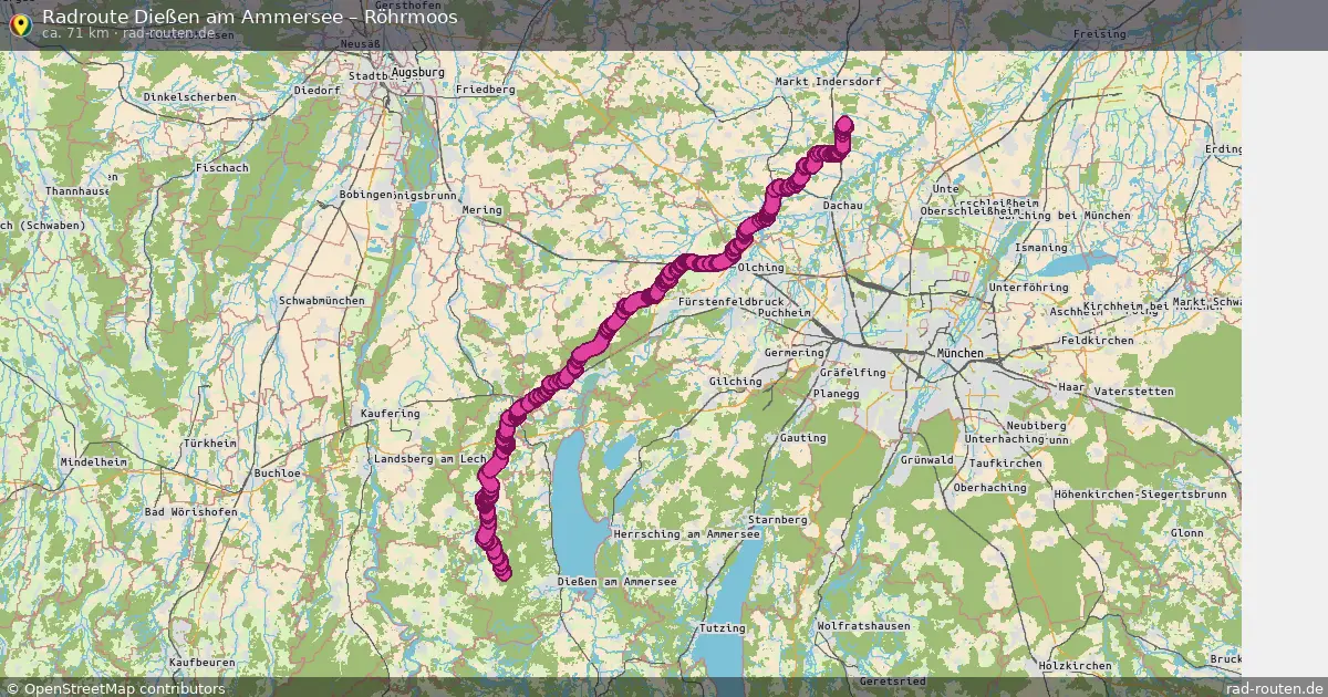 Fahrradroute Dießen Am Ammersee – Röhrmoos (71 km) – Rad-Routen.de