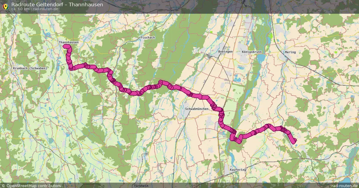Fahrradroute Geltendorf – Thannhausen (60 km) – Rad-Routen.de