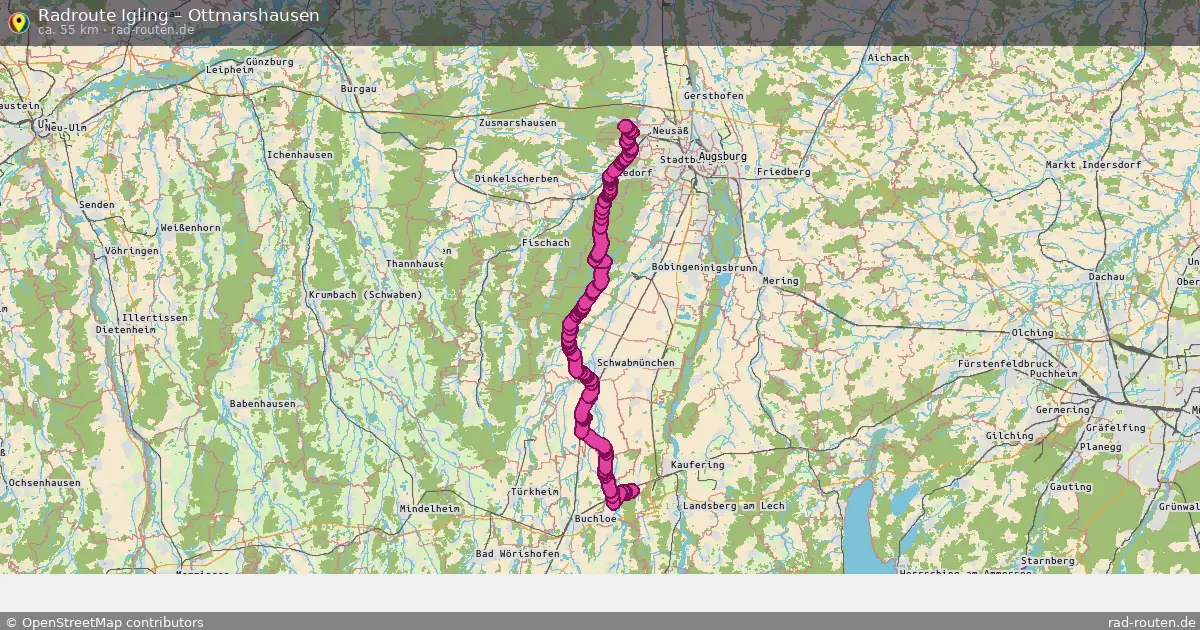 Fahrradroute Igling – Ottmarshausen (52 km) – Rad-Routen.de