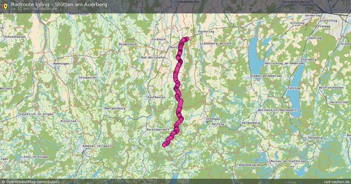 Fahrradroute Igling – Stötten Am Auerberg (49 km) – Rad-Routen.de