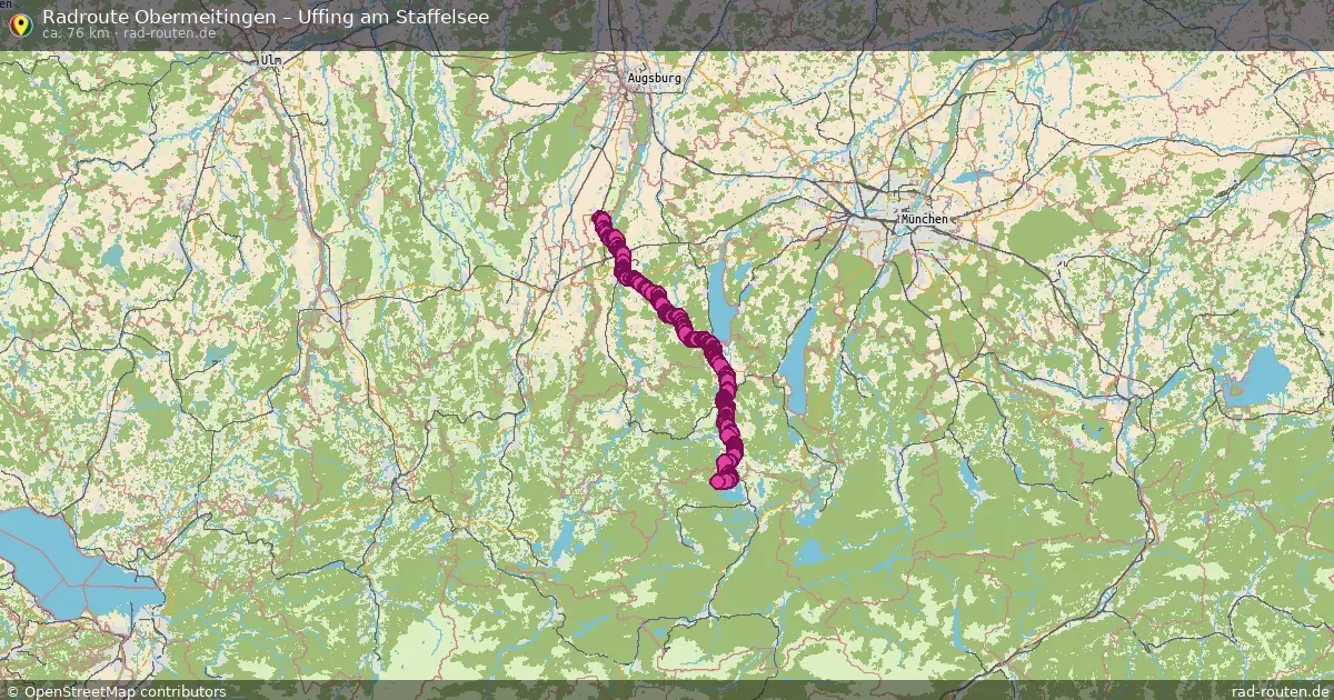 Fahrradroute Obermeitingen – Uffing Am Staffelsee (76 km) – Rad-Routen.de