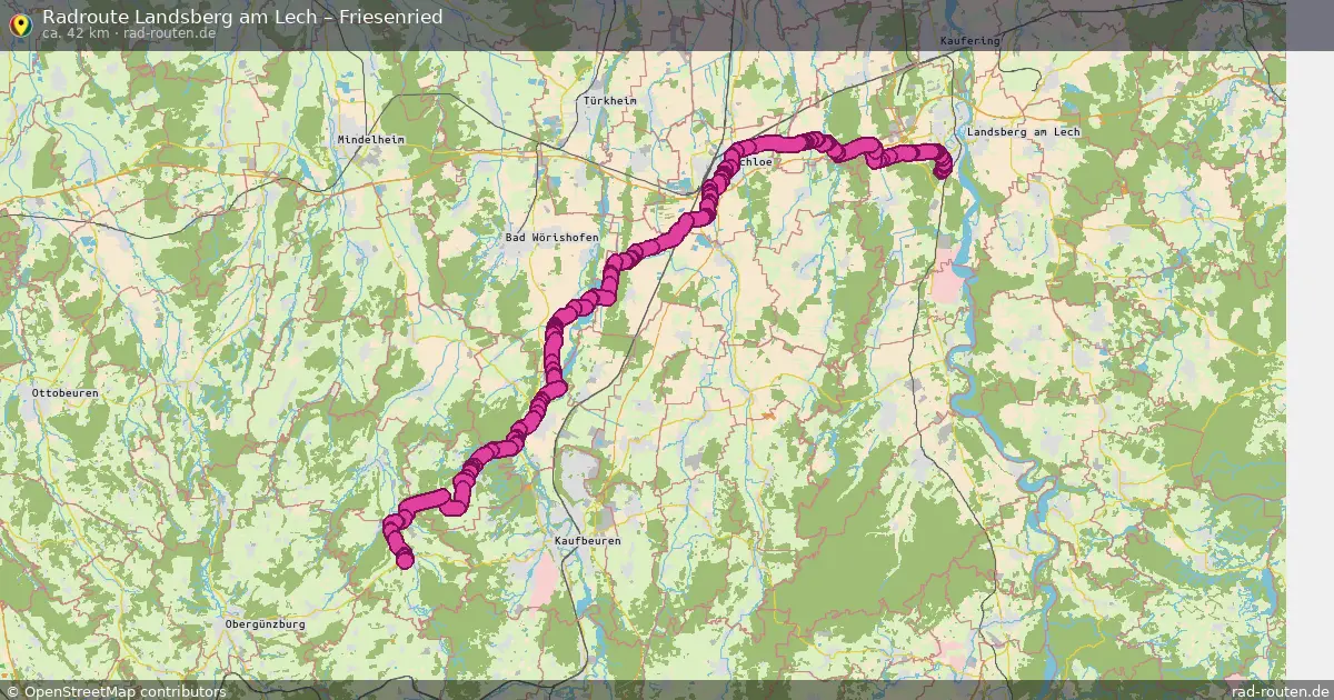 Fahrradroute Landsberg Am Lech – Friesenried (42 km) – Rad-Routen.de