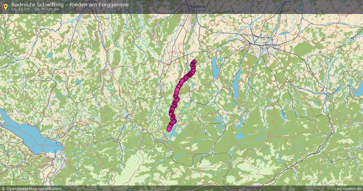 Fahrradroute Schwifting – Rieden Am Forggensee (70 km) – Rad-Routen.de