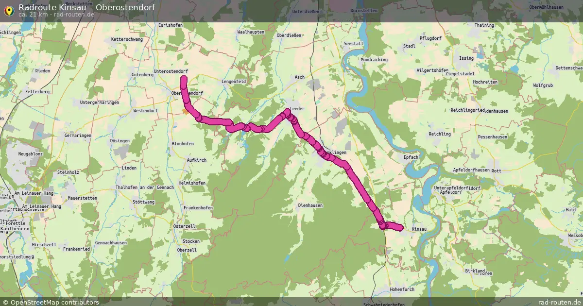 Fahrradroute Kinsau – Oberostendorf (21 km) – Rad-Routen.de