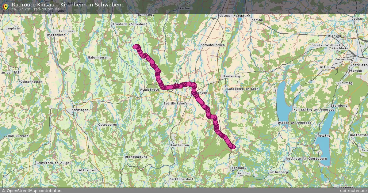 Fahrradroute Kinsau – Kirchheim In Schwaben (67 km) – Rad-Routen.de