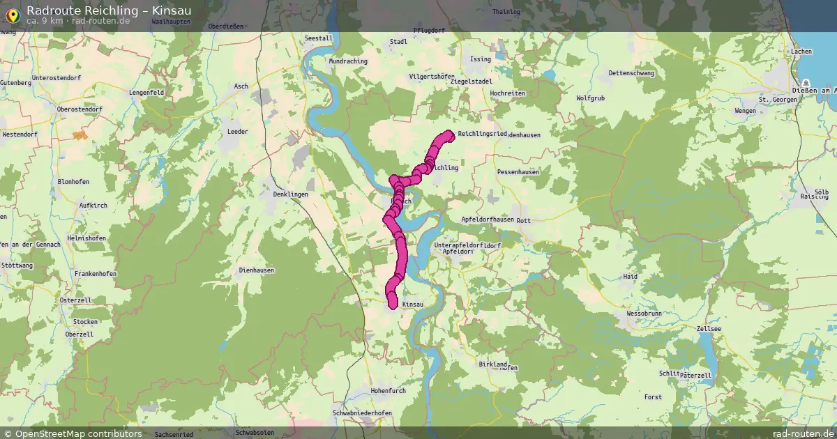 Fahrradroute Reichling – Kinsau (9 km) – Rad-Routen.de