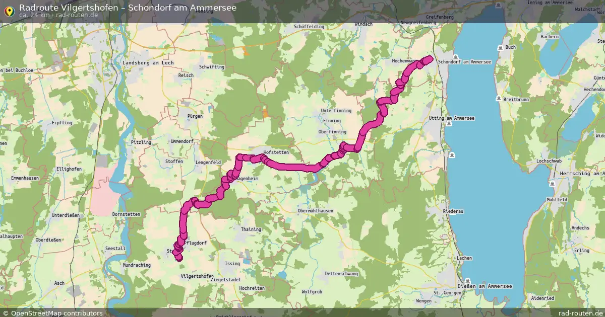 Fahrradroute Vilgertshofen – Schondorf Am Ammersee (23 km) – Rad-Routen.de