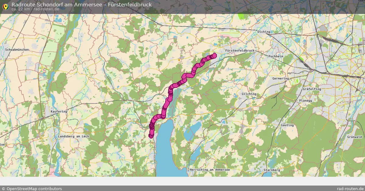 Fahrradroute Schondorf Am Ammersee – Fürstenfeldbruck (22 km) – Rad-Routen.de