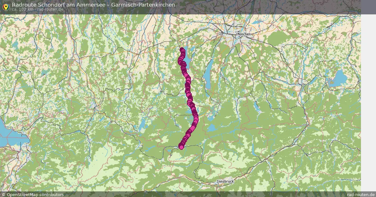 Fahrradroute Schondorf Am Ammersee – Garmisch-Partenkirchen (102 km) – Rad-Routen.de