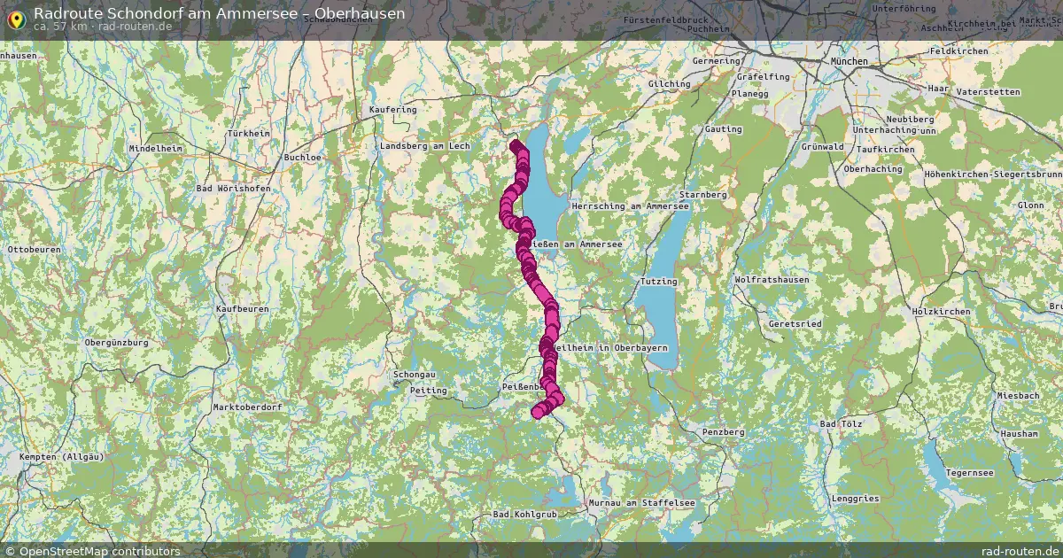 Fahrradroute Schondorf Am Ammersee – Oberhausen (57 km) – Rad-Routen.de