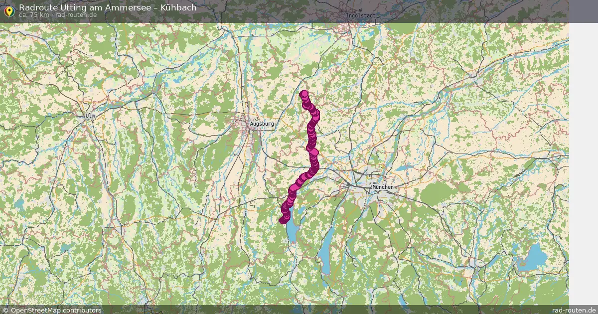 Fahrradroute Utting Am Ammersee – Kühbach (75 km) – Rad-Routen.de