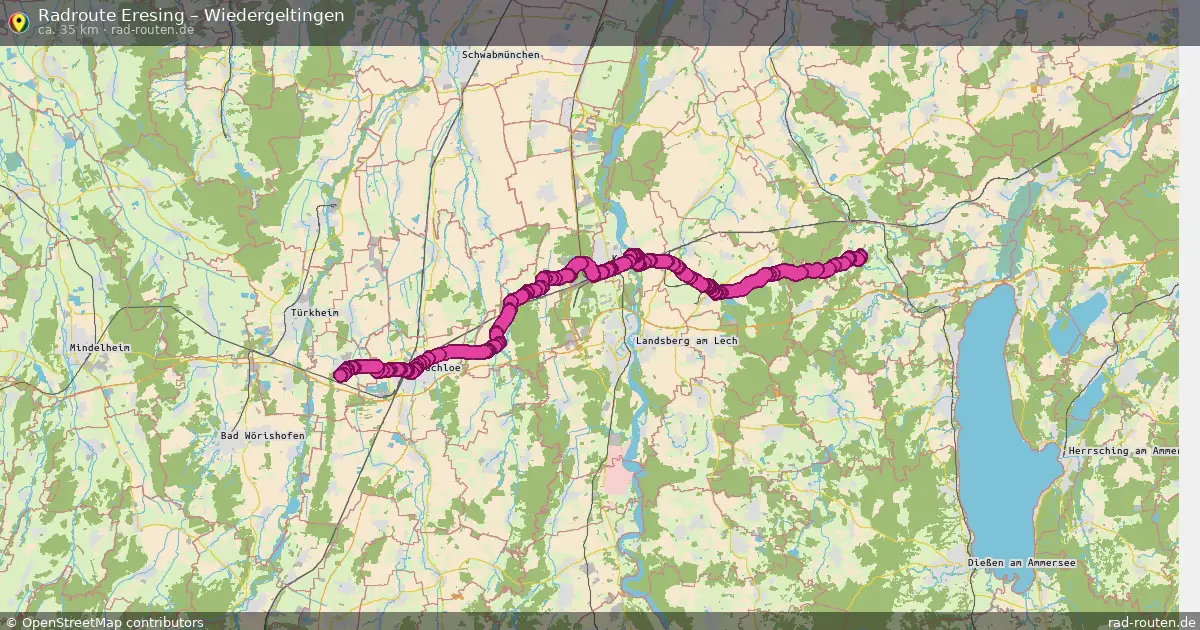 Fahrradroute Eresing – Wiedergeltingen (35 km) – Rad-Routen.de