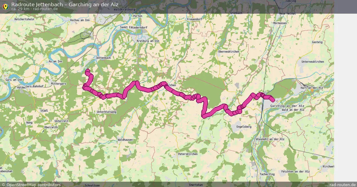 Fahrradroute Jettenbach – Garching An Der Alz (29 km) – Rad-Routen.de