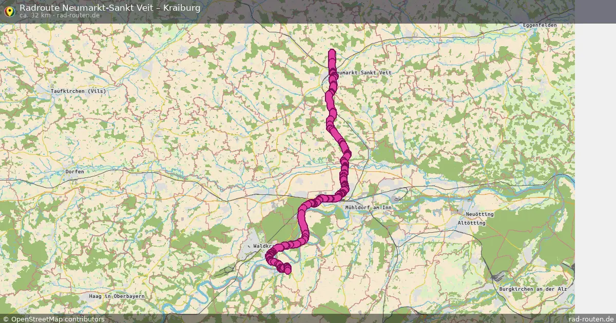 Fahrradroute Neumarkt-Sankt Veit – Kraiburg (32 km) – Rad-Routen.de