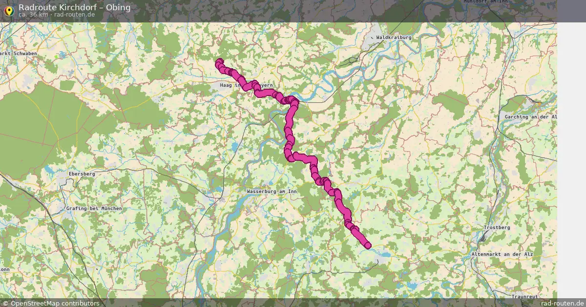 Fahrradroute Kirchdorf – Obing (36 km) – Rad-Routen.de