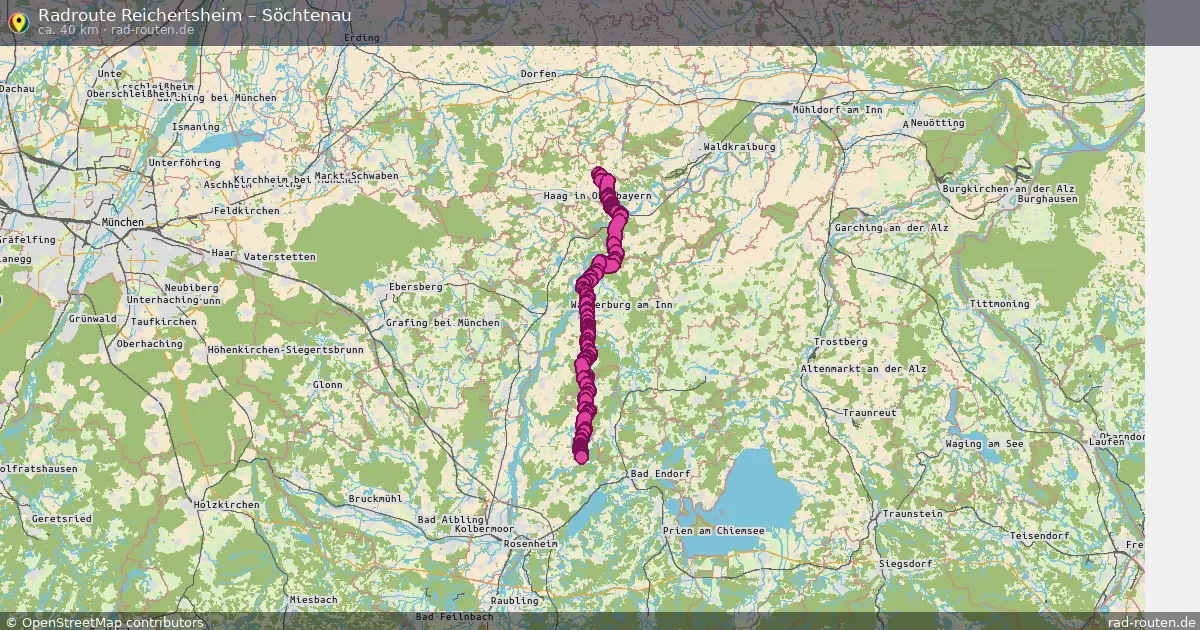 Fahrradroute Reichertsheim – Söchtenau (40 km) – Rad-Routen.de