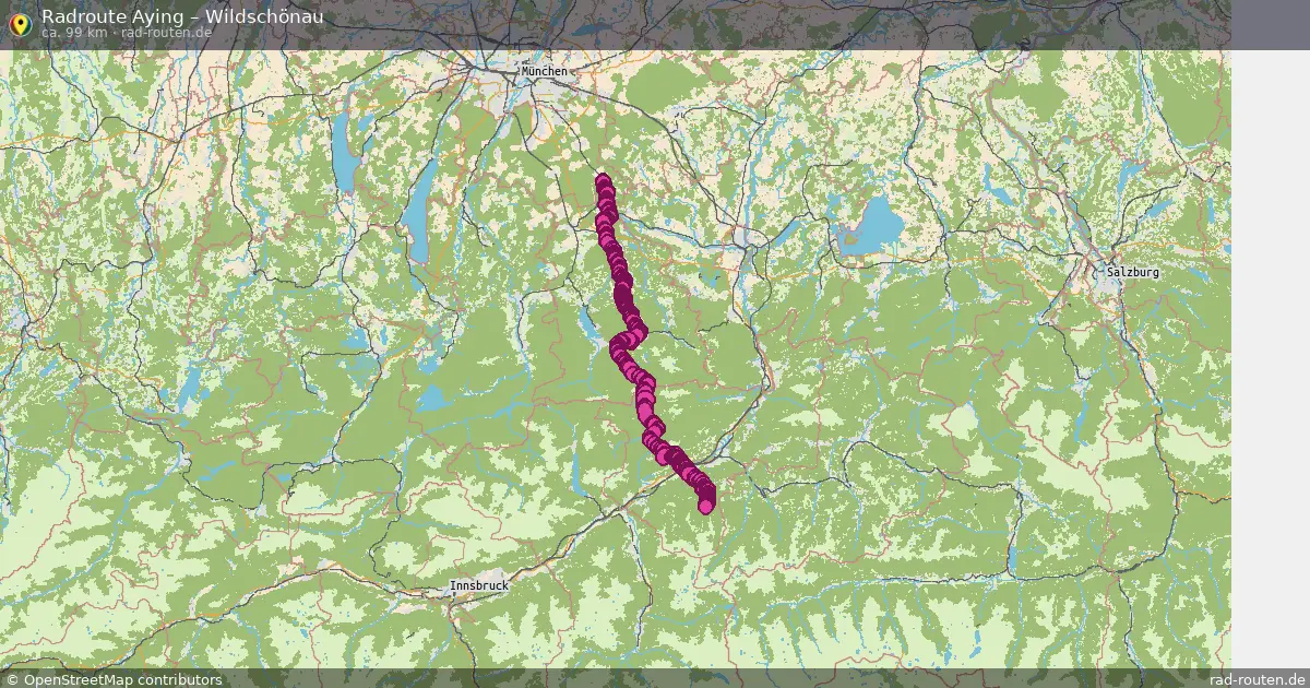 Fahrradroute Aying – Wildschönau (99 km) – Rad-Routen.de