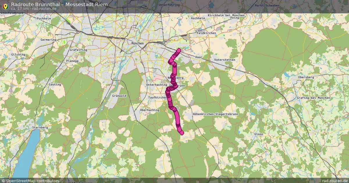 Fahrradroute Brunnthal – Trudering - Riem (19 km) – Rad-Routen.de