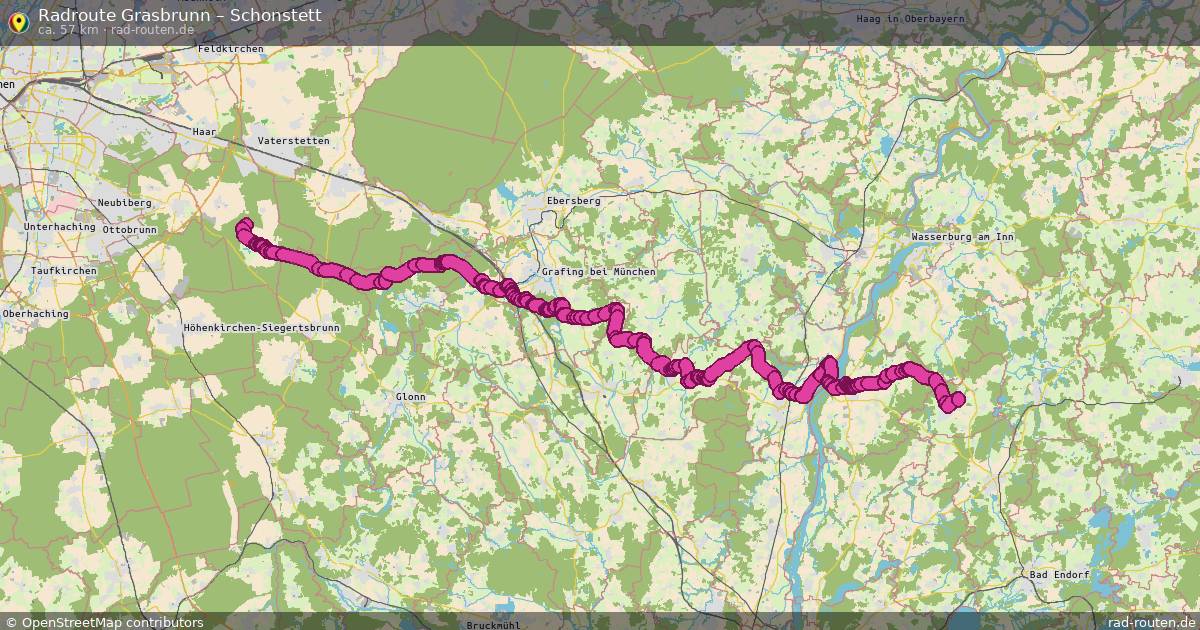 Fahrradroute Grasbrunn – Schonstett (57 km) – Rad-Routen.de