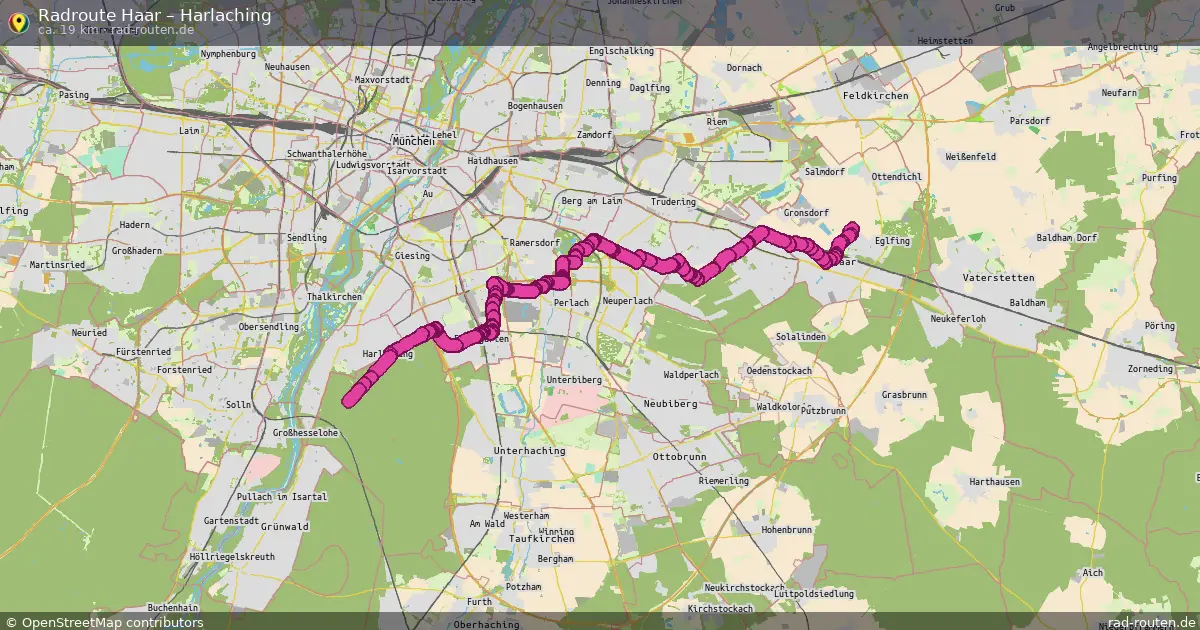 Fahrradroute Haar – Harlaching (19 km) – Rad-Routen.de