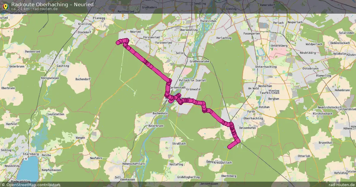 Fahrradroute Oberhaching – Neuried (18 km) – Rad-Routen.de