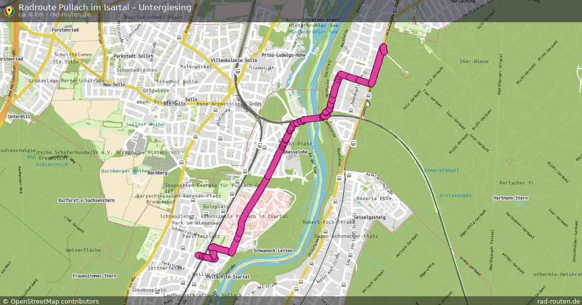 Fahrradroute Pullach Im Isartal – Untergiesing (8 km) – Rad-Routen.de