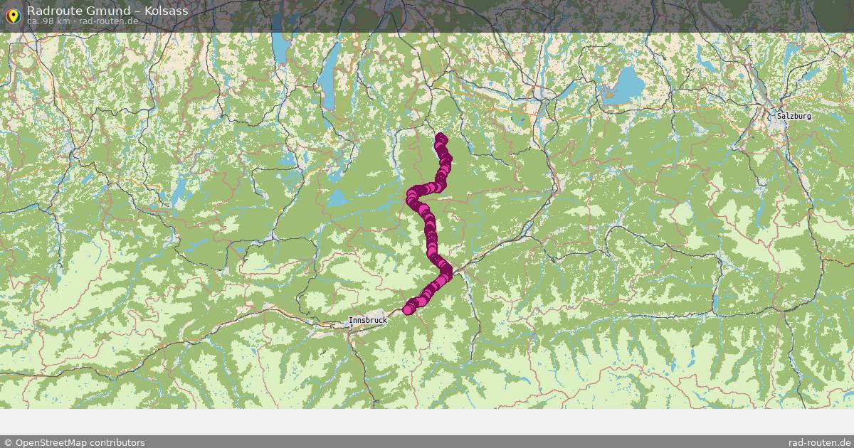 Fahrradroute von Gmund nach Kolsass
