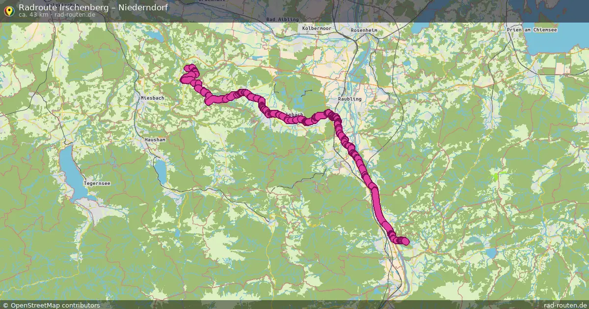 Fahrradroute Irschenberg – Niederndorf (43 km) – Rad-Routen.de