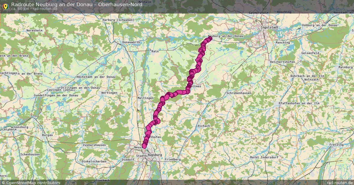 Fahrradroute Neuburg An Der Donau – Oberhausen-Nord