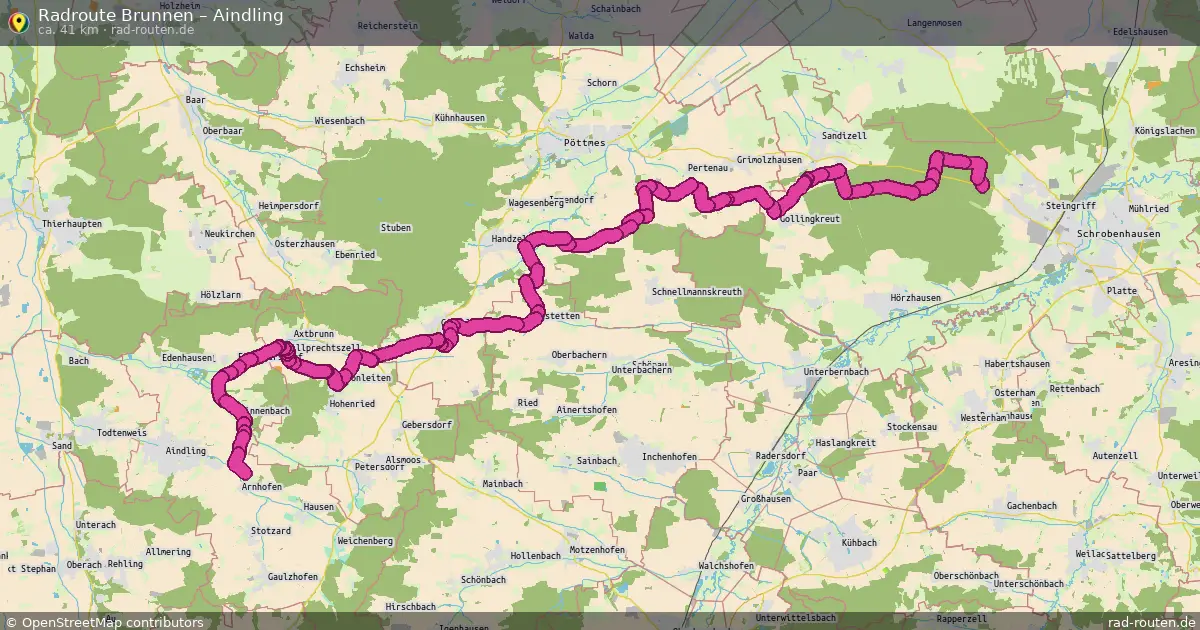 Fahrradroute Brunnen – Aindling (41 km) – Rad-Routen.de