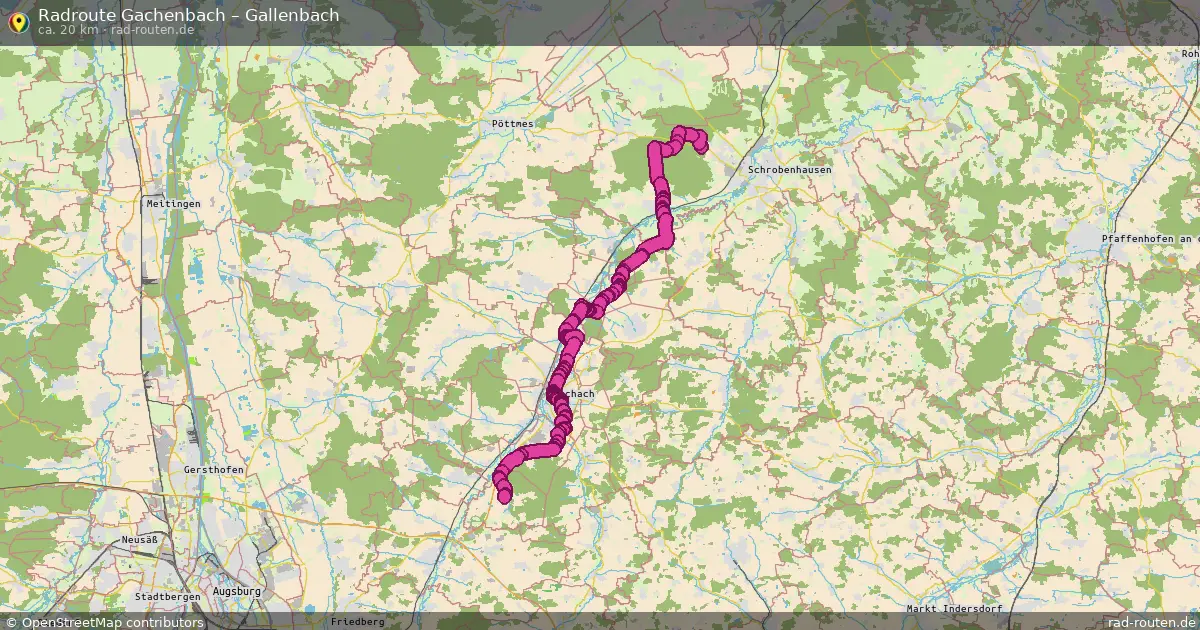Fahrradroute Gachenbach – Gallenbach (20 km) – Rad-Routen.de
