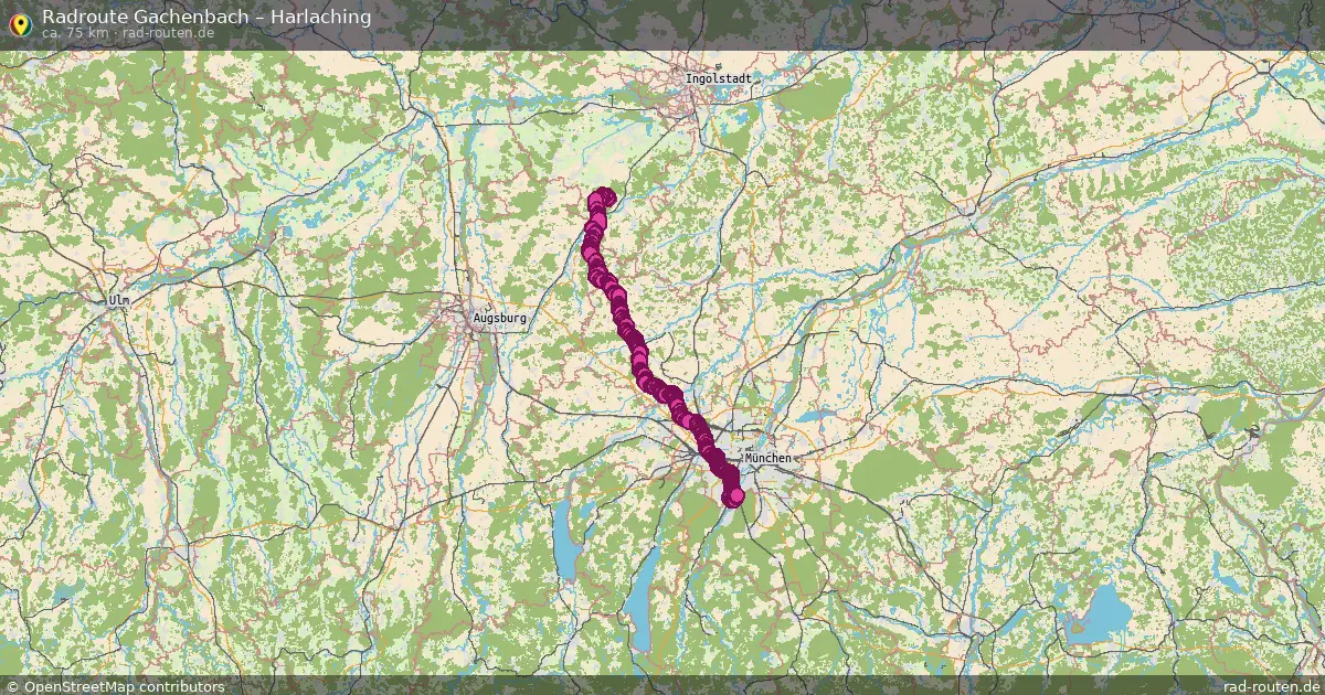 Fahrradroute Waidhofen – Harlaching (80 km) – Rad-Routen.de