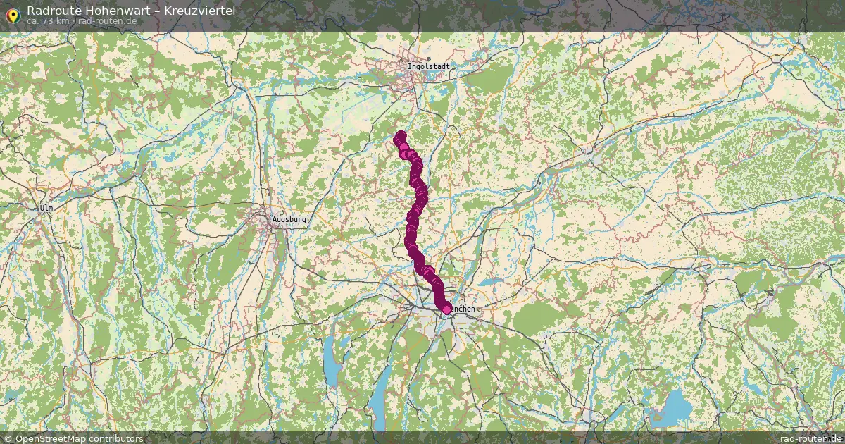 Fahrradroute Hohenwart – Kreuzviertel (73 km) – Rad-Routen.de