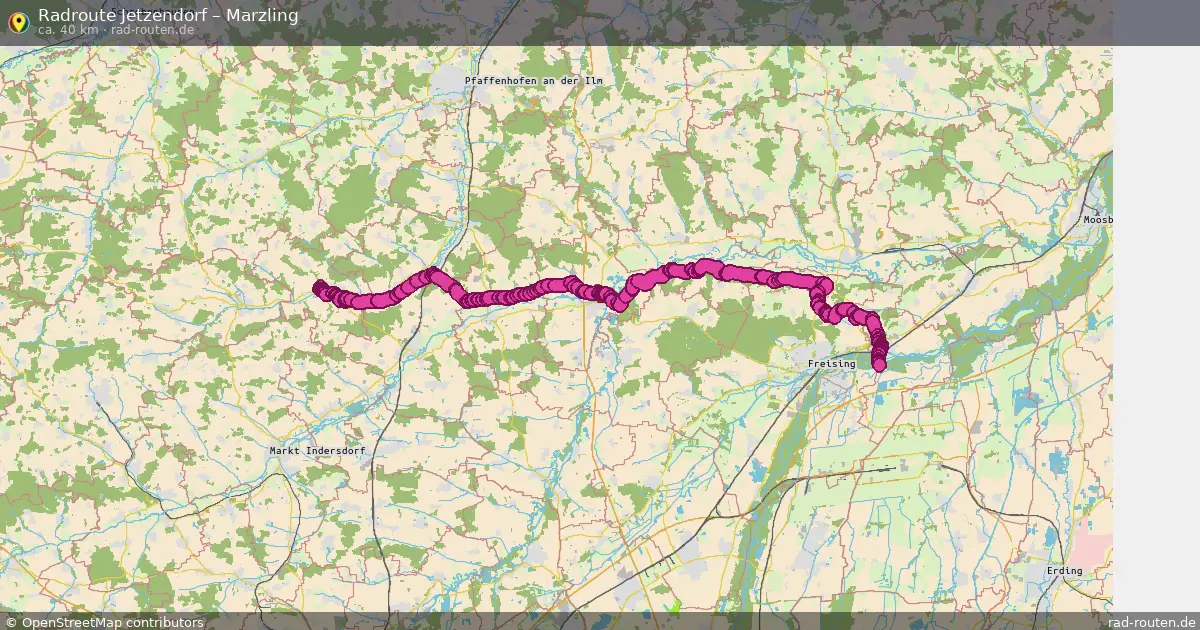 Fahrradroute Jetzendorf – Marzling (40 km) – Rad-Routen.de
